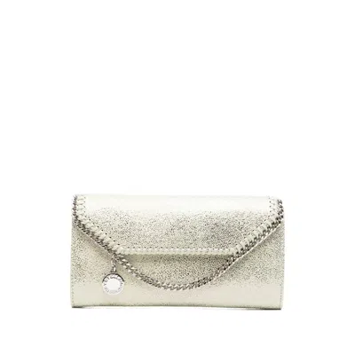 Stella Mccartney Falabella Logo-charm Clutch Bag In Neutral