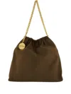 Stella Mccartney Medium Falabella Chain Drawstring Shoulder Bag In Brown