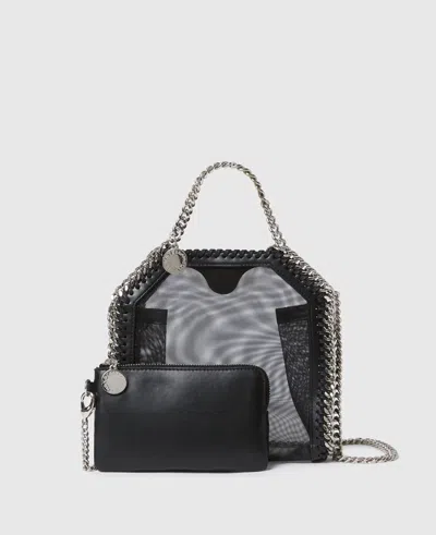Stella Mccartney Falabella Mesh Tiny Tote In Black