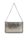 Stella Mccartney Falabella Pochette Accessoire Metallic Crackl Shoulder Bags Silver