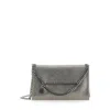 Stella Mccartney Falabella Metallic Crossbody Bag With Chain-link Shoulder Strap And Metallic Effect In Silver