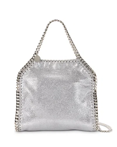 Stella Mccartney Falabella Metallic Mini Tote In Silver