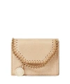Stella Mccartney Falabella Metallic Tri-fold Wallet In Brown