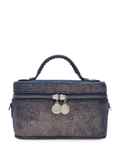 Stella Mccartney Falabella Metallic-effect Braided-handle Mini Bag In Purple