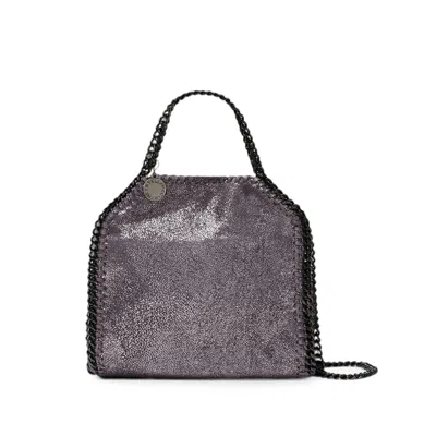 Stella Mccartney Falabella Metallic-effect Tote Bag In Grey