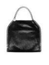 Stella Mccartney '3chain' Mini Black Tote Bag With Logo Engraved On Charm In Black