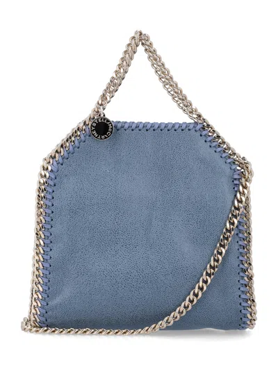 Stella Mccartney Falabella Micro Tote Bag In Vegan Leather Blue