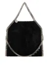Stella Mccartney Falabella Mini Bag Brushed Velvet In Black