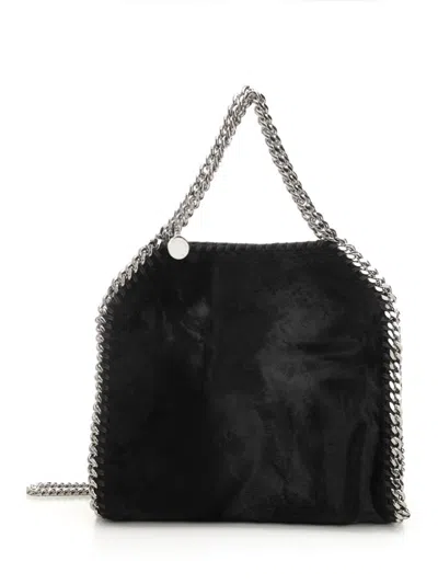 Stella Mccartney Falabella Mini Bag Brushed Velvet Crossbody Bags Black