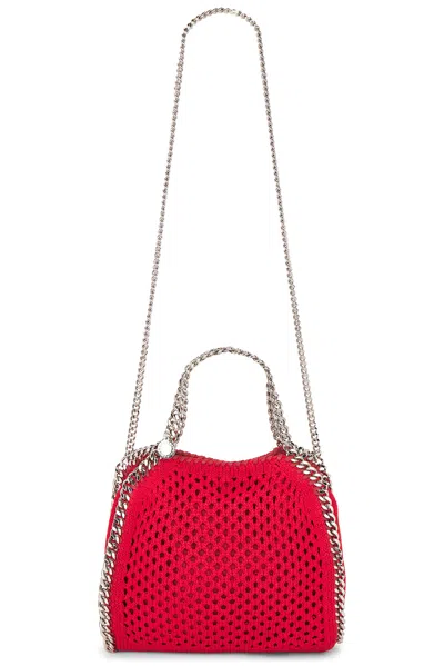 Stella Mccartney Falabella Mini Bag Eco Mesh Knit Shoulder Bag In Red