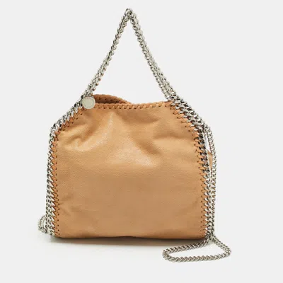 Pre-owned Stella Mccartney Falabella Mini Beige Faux Suede Tote In Sand