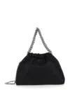 Stella Mccartney 'falabella Mini' Black Handbag With Chain Shoulder Strap And Pendant With Logo In Tech Fabric Woman In Multicolor