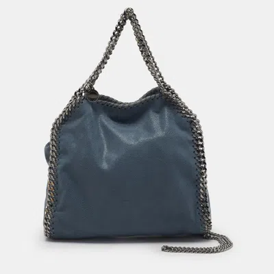 Pre-owned Stella Mccartney Falabella Mini Blue Faux Suede Tote