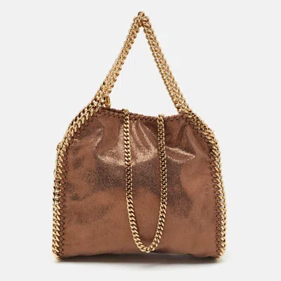 Pre-owned Stella Mccartney Falabella Mini Bronze Faux Suede Tote In Brown