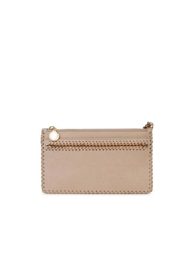 Stella Mccartney Falabella' Mini Clutch Bag In Cream Recycled Polyester In Neutrals