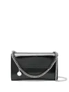 Stella Mccartney Crinkled Patent Alter Mat Crossbody Mini In Black