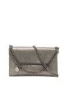 Stella Mccartney Falabella Metallic Crossbody Bag With Chain-link Shoulder Strap And Metallic Effect In Ecoleather Wo In Gray