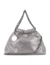 Stella Mccartney Falabella Mini Drawstring Bag Eco Shiny In Gray