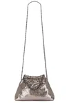 Stella Mccartney Falabella Mini Drawstring Bag In Gray