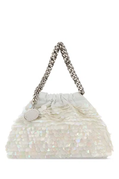 Stella Mccartney Falabella Mini Drawstring Bag Oversized Sequins On In Red
