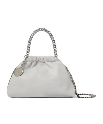 Stella Mccartney Falabella Mini Drawstring Bag With Airlite Chain In Gray