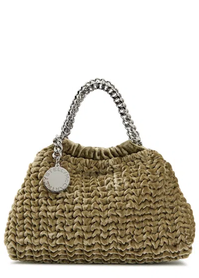 Stella Mccartney Falabella Mini Drawstring Velvet Top Handle Bag In Pattern