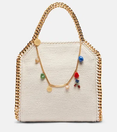 Stella Mccartney Falabella Mini Embellished Crossbody Bag In White
