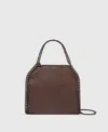 Stella Mccartney Falabella Mini Enamel Tote Bag In Mahogany