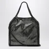 Stella Mccartney Falabella Mini Metallic Ruthenium-coloured Bag In Black
