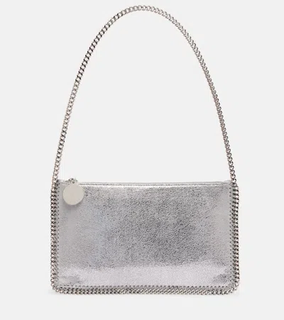 Stella Mccartney Falabella Pochette Shoulder Bag In Grey Polyester In Gray