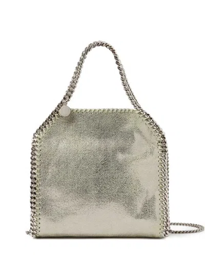 Stella Mccartney Falabella Mini Metallic Tote Bag In Silver