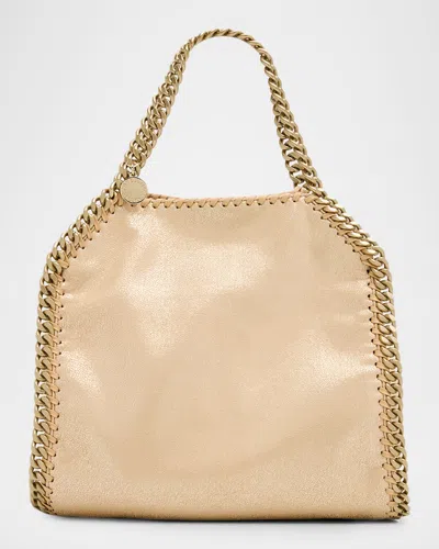 Stella Mccartney Falabella Mini Metallic Tote Bag In Nude