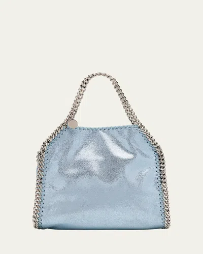Stella Mccartney Falabella Mini Metallic Tote Bag In Sapphire Blue