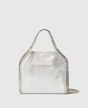 Stella Mccartney Falabella Mini Metallic Tote Bag In Silver