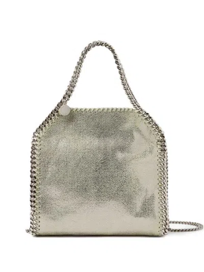 Stella Mccartney Falabella Mini Metallic Tote Bag In Silver