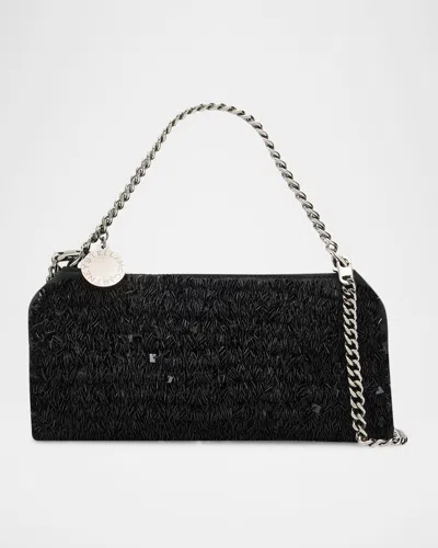 Stella Mccartney Falabella Mini Sequin Evening Shoulder Bag In Black