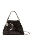 Stella Mccartney Mini Handbag With Sequins And Chain In Brown