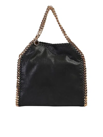 STELLA MCCARTNEY 'FALABELLA MINI' BLACK HANDBAG WITH HANDLE AND CHAIN SHOULDER STRAP IN ECO LEATHER WOMAN
