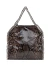 Stella Mccartney Falabella Mini  Python Effect Bag In Brown
