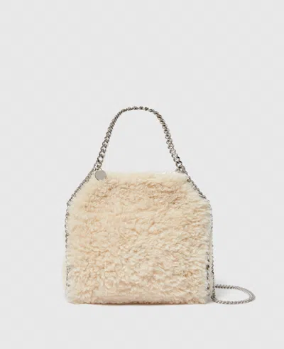 Stella Mccartney Falabella Mini Teddy Tote Bag In Oat