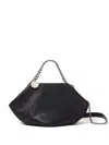 Stella Mccartney Chain Strap Textured Finish Shoulder Bag In Black