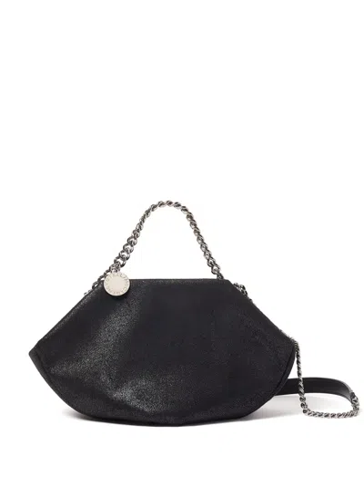 Stella Mccartney Chain Strap Textured Finish Shoulder Bag In Black