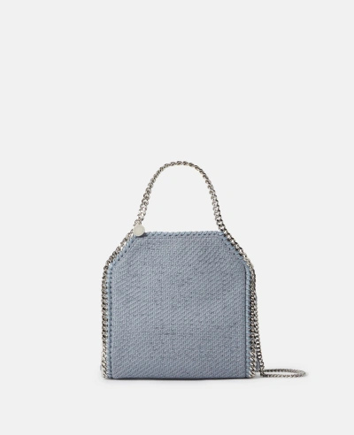 Stella Mccartney Mini Falabella Interwoven Tote Bag In Blue
