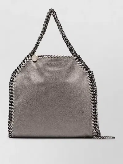 Stella Mccartney Falabella Mini Tote Bag Chain Trim In Silver