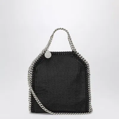 Stella Mccartney Falabella Mini Tote Bag In Black Crystal Mesh