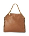 Stella Mccartney Camel Suede Alter Mat Mini Falabella Handbag In Pecan/vintage Gold