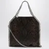 Stella Mccartney Falabella Mini Tote Bag With Snake Print In Burgundy