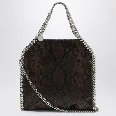 Stella Mccartney Falabella Mini Tote Bag With Snake Print In Brown