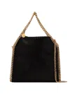 Stella Mccartney Falabella Mini Black Handbag With Handle And Chain Shoulder Strap In Eco Leather Woman In Black