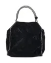 Stella Mccartney Falabella Mini Tote In Metallic Black Vegan Leather In Black